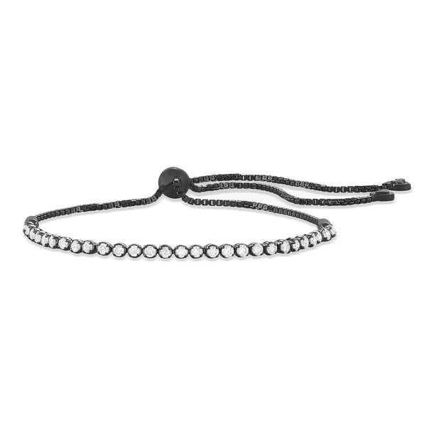 bolo tennis bracelet in white diamonds + blackened gold <span class='visuallyhidden'>Call or text 323-404-2959 if you need shopping assistance.</span>